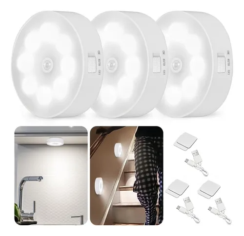 Pack de 3 luces LED nocturnas con Sensor